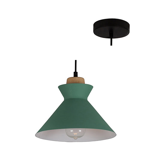 Eurolux Pendant Charlotte 255mm Green/Wood in Electrical & Lighting,Lighting,Interior Lighting
