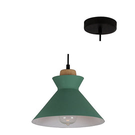 Eurolux Pendant Charlotte 255mm Green/Wood in Electrical & Lighting,Lighting,Interior Lighting