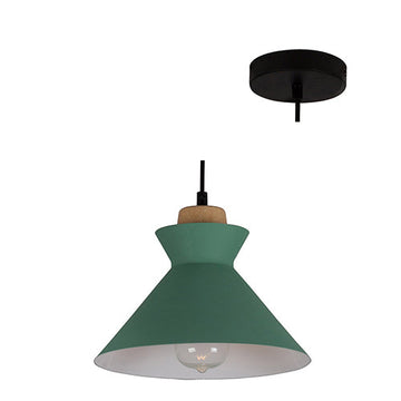 Eurolux Pendant Charlotte 255mm Green/Wood in Electrical & Lighting,Lighting,Interior Lighting