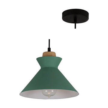 Eurolux Pendant Charlotte 255mm Green/Wood - image 01