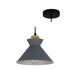 Eurolux Pendant Charlotte 255mm Grey & Wood in Electrical & Lighting,Lighting,Interior Lighting