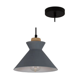 Eurolux Pendant Charlotte 255mm Grey & Wood - image 01