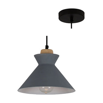Eurolux Pendant Charlotte 255mm Grey & Wood - image 01