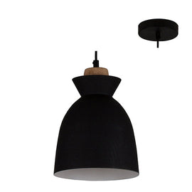 Eurolux Pendant Charlotte 190mm Black/Wood in Electrical & Lighting,Lighting,Interior Lighting