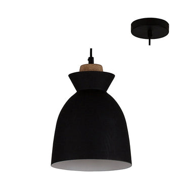 Eurolux Pendant Charlotte 190mm Black/Wood in Electrical & Lighting,Lighting,Interior Lighting