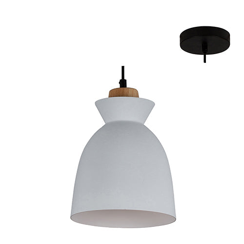 Eurolux Pendant Charlotte 195mm White/Wood in Electrical & Lighting,Lighting,Interior Lighting