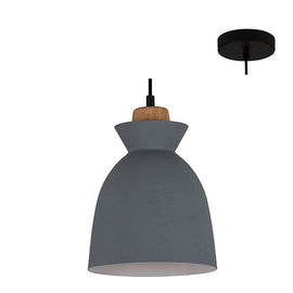 Eurolux Pendant Charlotte 190mm Grey/Wood in Electrical & Lighting,Lighting,Interior Lighting
