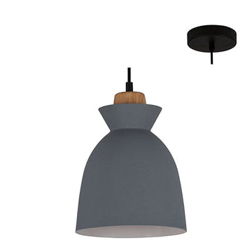 Eurolux Pendant Charlotte 190mm Grey/Wood in Electrical & Lighting,Lighting,Interior Lighting