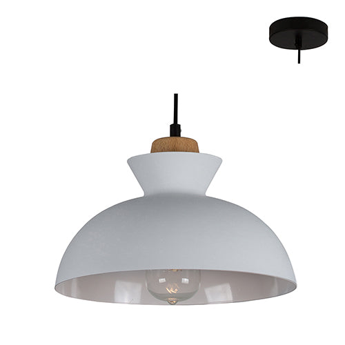 Eurolux Pendant Charlotte 280mm White/Wood in Electrical & Lighting,Lighting,Interior Lighting