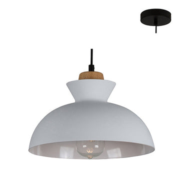 Eurolux Pendant Charlotte 280mm White/Wood in Electrical & Lighting,Lighting,Interior Lighting