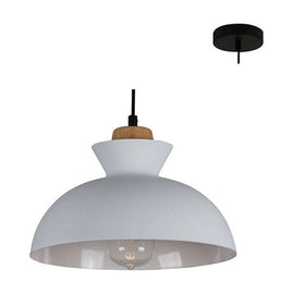 Eurolux Pendant Charlotte 280mm White/Wood - image 01