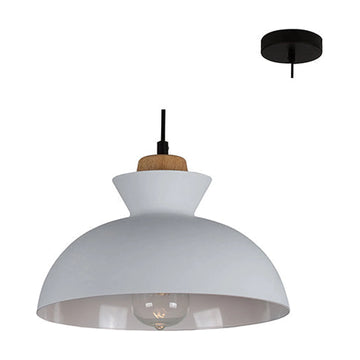 Eurolux Pendant Charlotte 280mm White/Wood - image 01