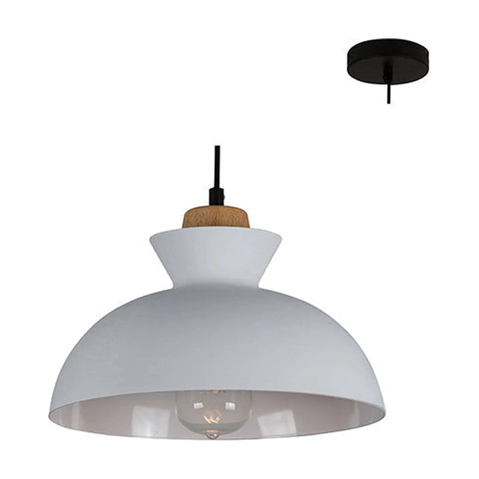 Eurolux Pendant Charlotte 280mm White/Wood - image 01