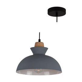 Eurolux Pendant Charlotte 280mm Grey/Wood - image 01