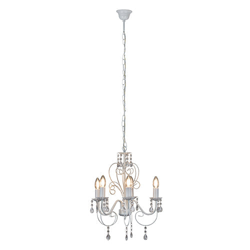 Eurolux 5LT Cleo Chandelier 420mm White in Electrical & Lighting,Lighting,Interior Lighting