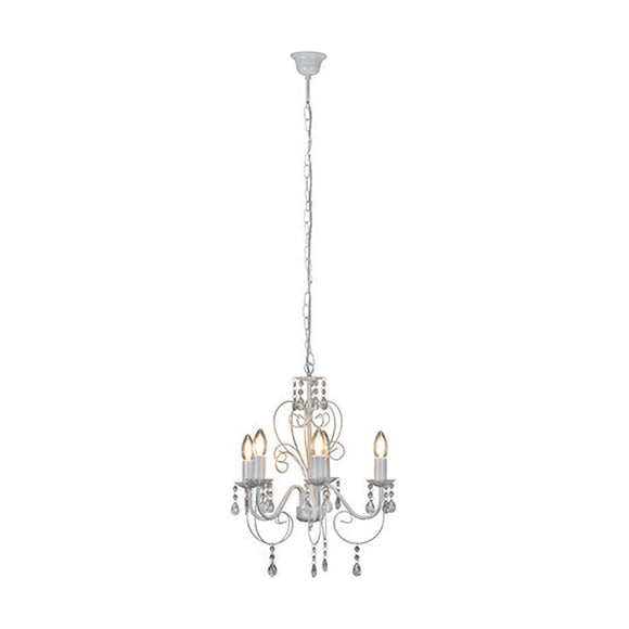 Eurolux 5LT Cleo Chandelier 420mm White - image 01