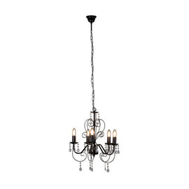 Eurolux 5LT Cleo Chandelier 420mm Black - image 01