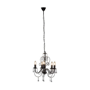 Eurolux 5LT Cleo Chandelier 420mm Black - image 01