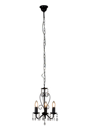 Eurolux 3LT Cleo Chandelier 255mm Black in Electrical & Lighting,Lighting,Interior Lighting
