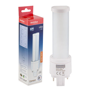 Eurolux LED PL 2Pin Premium 6w G24d 3000K in Electrical & Lighting,Lighting,Globes & Tubes