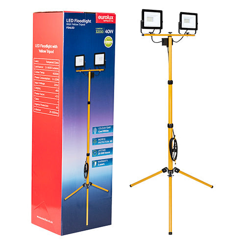 Eurolux Portable Floodlight & Tripod LED 2x20W in Tools,Workshop Equipment,Work Lights & Flashlights