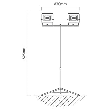 Eurolux Portable Floodlight & Tripod LED 2x20W - image 01