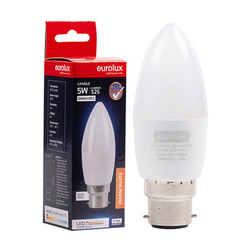 Eurolux LED Globe Candle Premium 5W B22 3000K Dimmable N - image 01