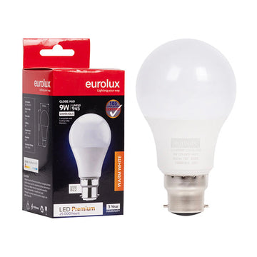 Eurolux LED Globe A60 Premium 9w B22 3000K Dimmable N - image 01