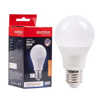 Eurolux LED Globe A60 Premium 9w E27 3000K Dimmable N - image 01