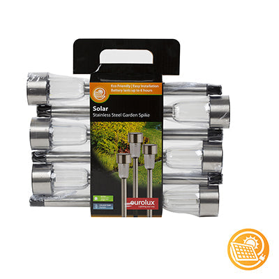 Eurolux Solar Stainless Steel Tube Spike Retail Pack in Electrical & Lighting,Lighting,Exterior Lighting