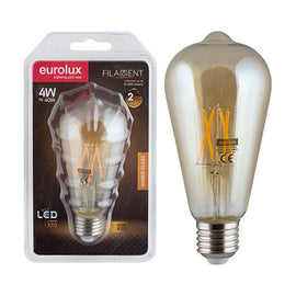 Eurolux LED Filament Globe Pear Nipple Amber 4w E27 2700K N - image 01