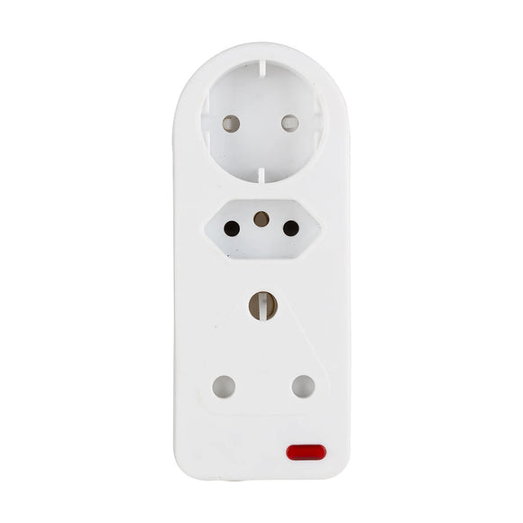 Eurolux 3 Way Adaptor 1xSCH 1x16An 1x16A High Surge Protection - image 01