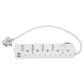 Eurolux 10 Way Multiplug 5X16A 3Pin Plug 4X16A 1XSchuko 2XUSB in Electrical & Lighting, Electrical Accessories, Multiplugs & Extension Cords