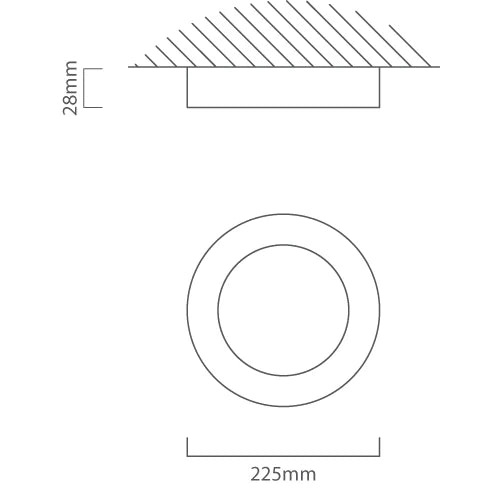Eurolux Round Ceiling Light 225mm White LED 18w 3000K - image 01