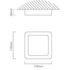 Eurolux Square Ceiling Light 170mm White LED 12w 3000K - image 01