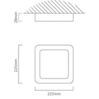 Eurolux Square Ceiling Light 225mm White LED 18w 4000K - image 01