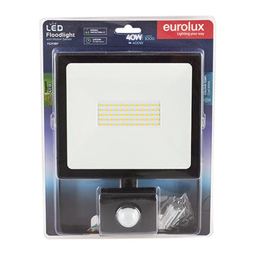 Eurolux LED 40w Floodlight & Sensor Black 4000K in Electrical & Lighting,Lighting,Exterior Lighting