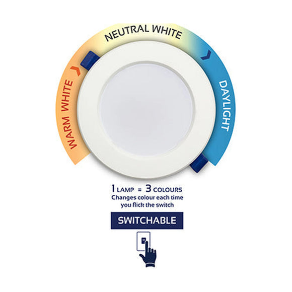 Eurolux Downlight Switchable Round 115mm White LED 15W - image 01
