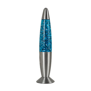 Eurolux Glitter Lamp with Silver Metal Cap & Base Blue Water - image 01