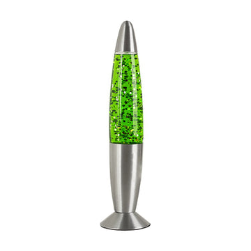 Eurolux Glitter Lamp with Silver Metal Cap & Base Green Water - image 01