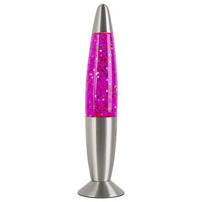 Eurolux Glitter Lamp with Silver Metal Cap & Base Pink Water in Electrical & Lighting, Interior Lighting, Lighting