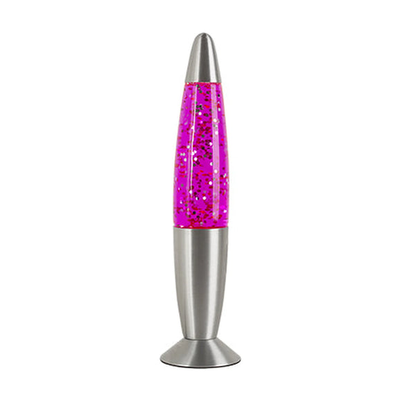 Eurolux Glitter Lamp with Silver Metal Cap & Base Pink Water - image 01
