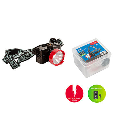 Eurolux Rechargeable Head Lamp 1w Black/Red in Electrical & Lighting,Lighting,Portable & Loadshedding Lighting