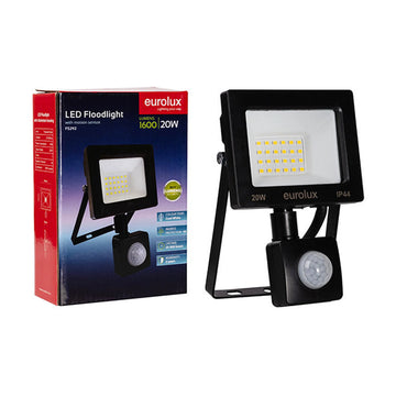Eurolux LED 20W Floodlight & Sensor Black 4000K - image 01