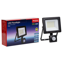 Eurolux LED 30W Floodlight & Sensor Black 4000K in Electrical & Lighting,Lighting,Exterior Lighting