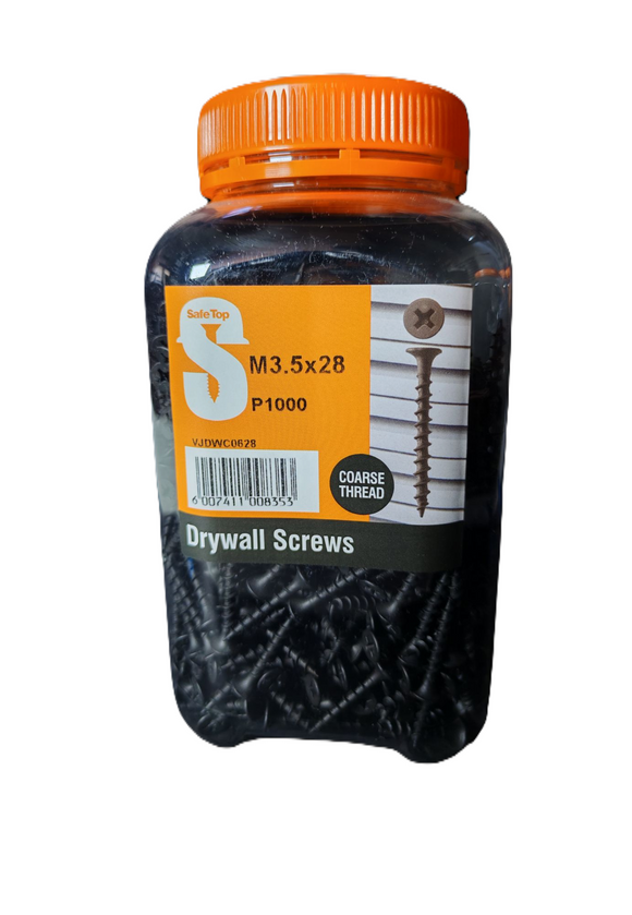 Safe Top Drywall Screws Course M3.5X28 P1000 Value Jar in Hardware Fasteners
