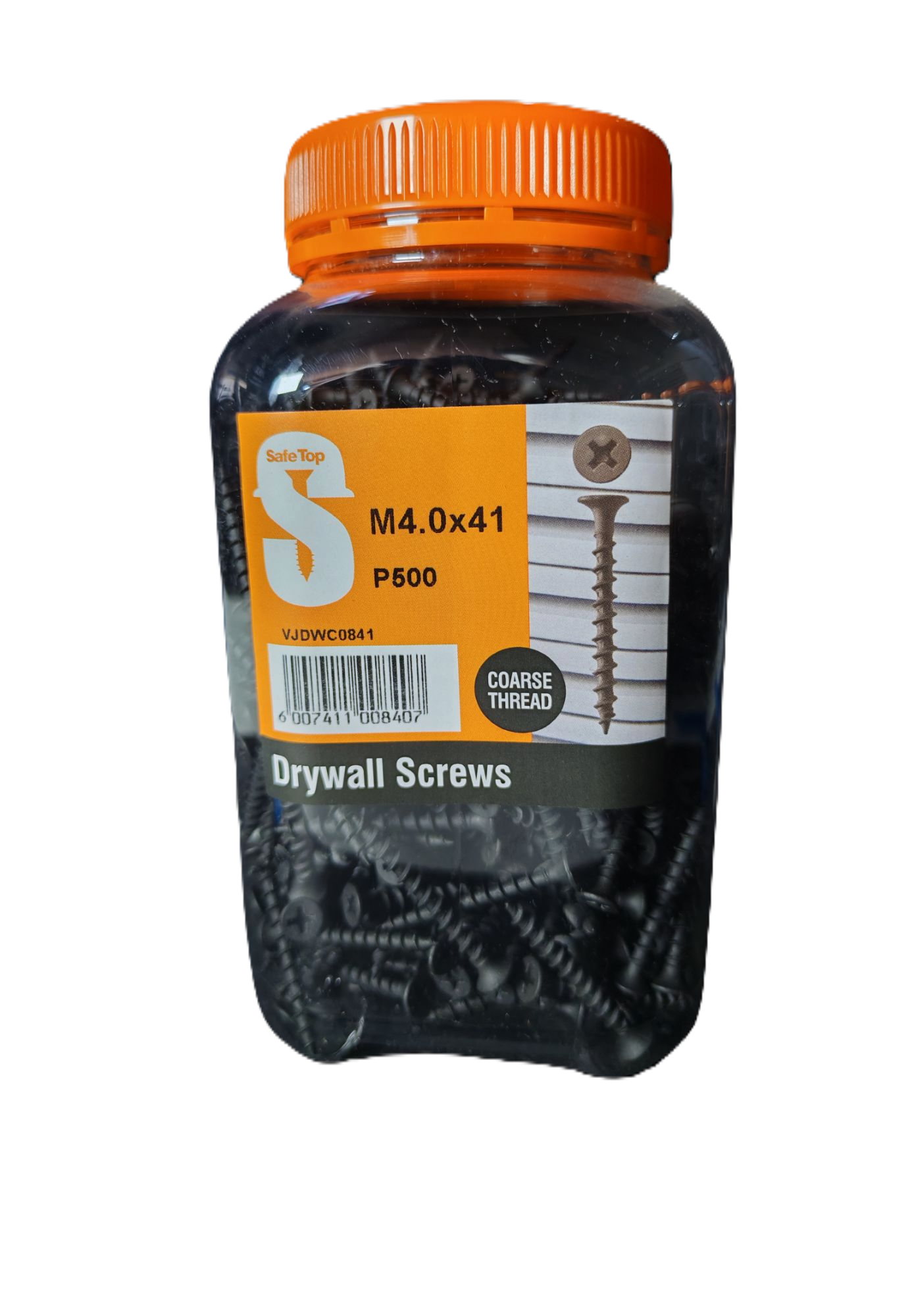 Safe Top Drywall Screws Course M4.0X41 P500 Value Jar in Hardware Fasteners