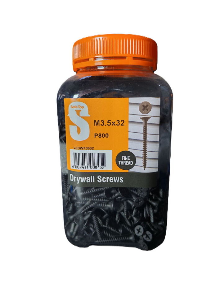 Safe Top Drywall Screws Fine M3.5X32 P800 Value Jar in Hardware Fasteners
