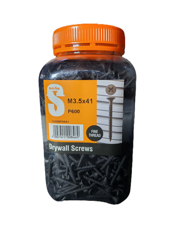 Safe Top Drywall Screws Fine M3.5X41 P600 Value Jar in Hardware Fasteners