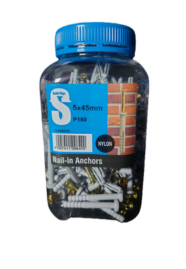 Safe Top Nail In Anchor 5X45mm P150 Value Jar in Hardware Fasteners